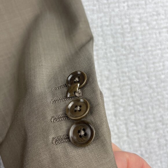 Pal Zileri Suit Jacket Men 50R Beige 100% Virgin Wool Made in Italy Read* - Picture 10 of 16